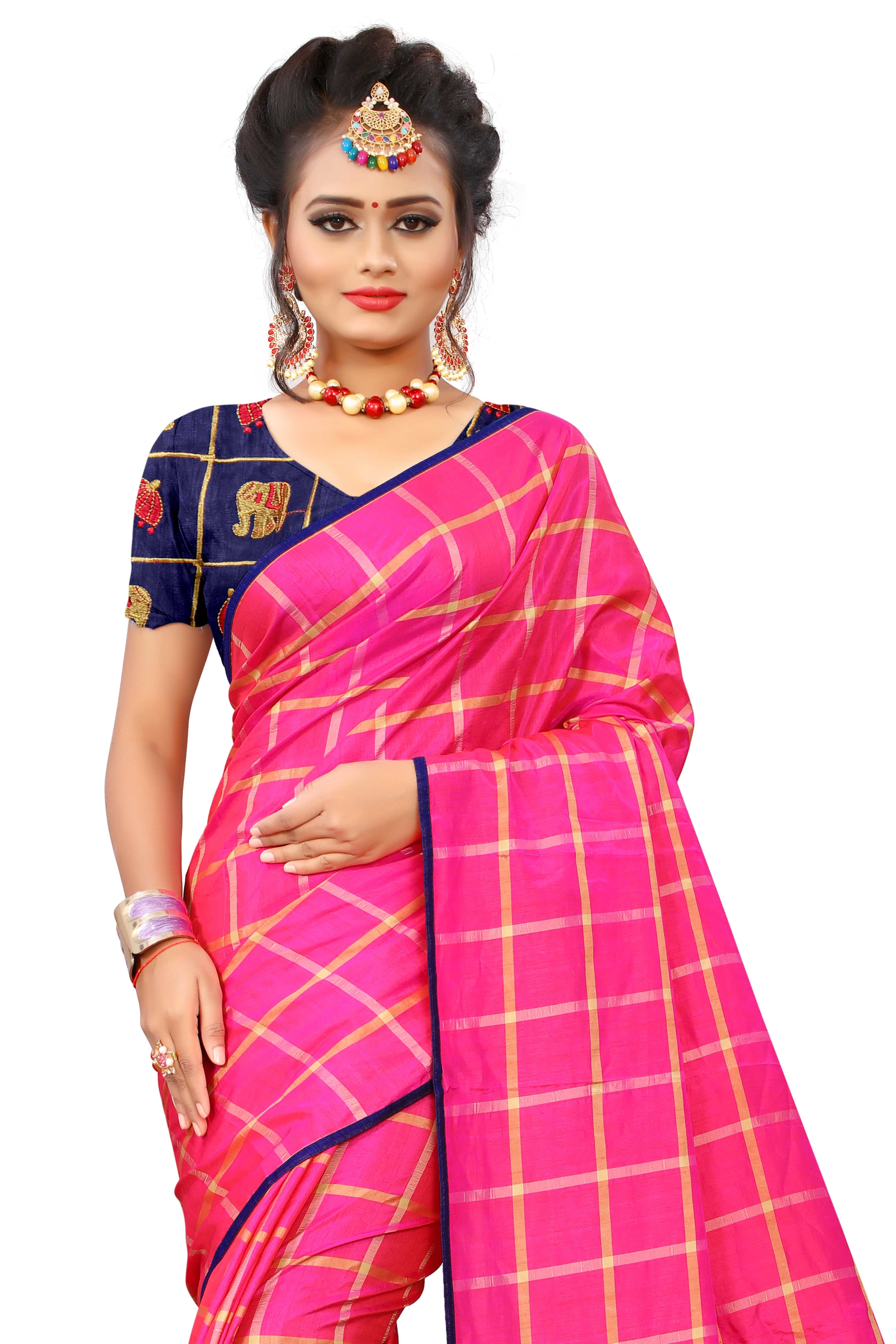 Pink Silk Saree