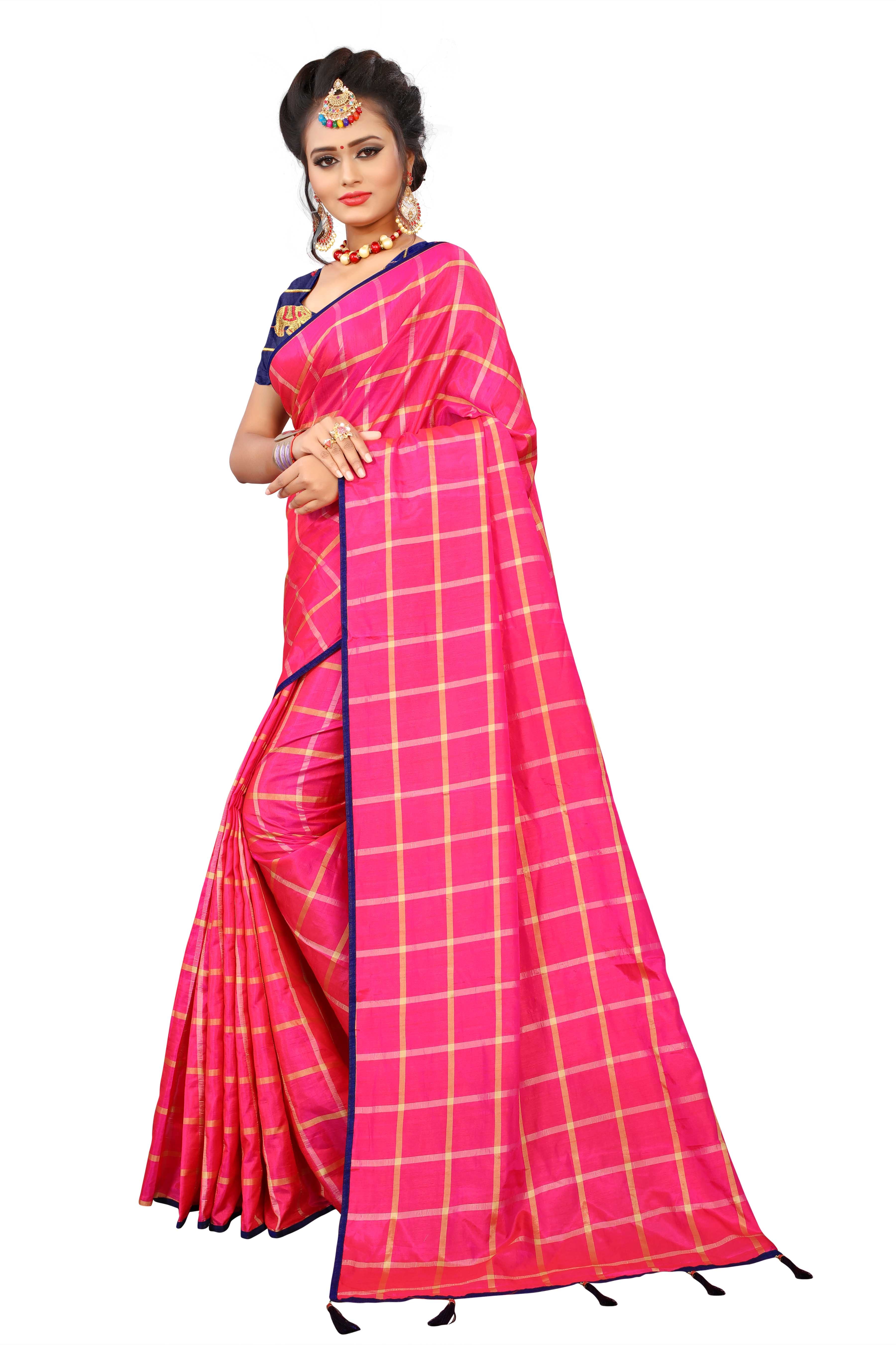 Pink Silk Saree