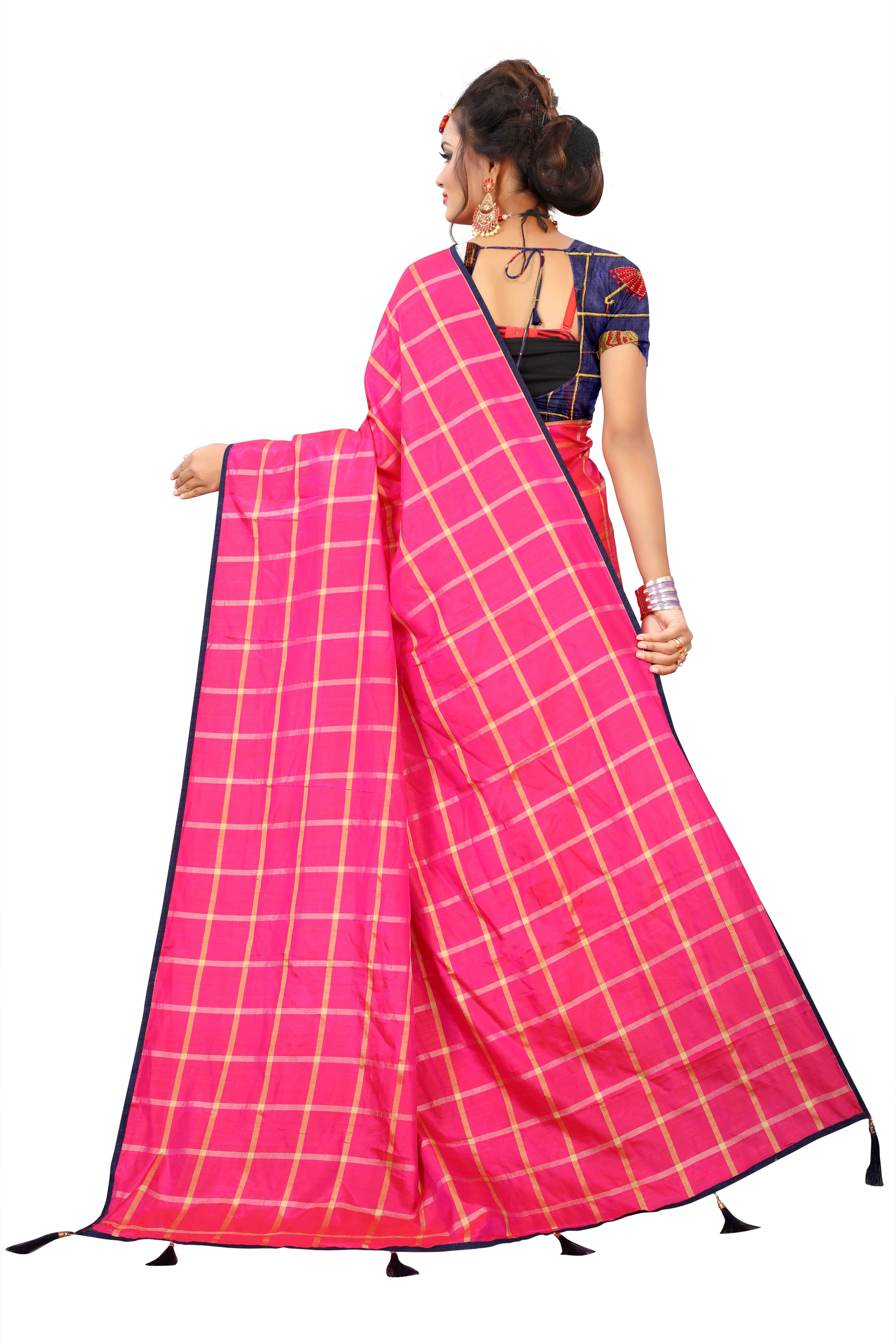 Pink Silk Saree