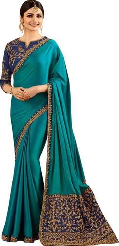 रामा सिल्क एम्ब्रॉयडरी साड़ी