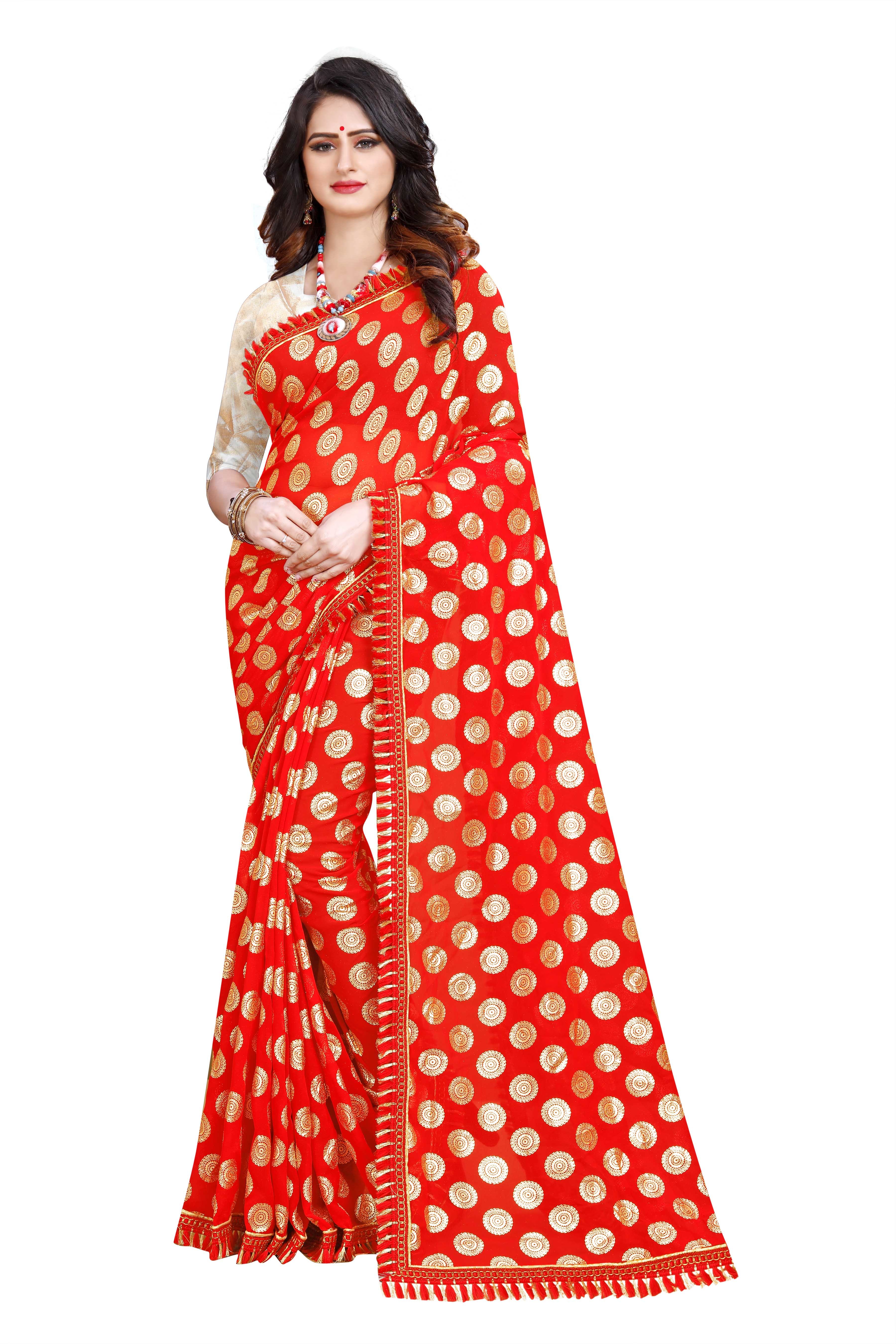Orange Silk Saree