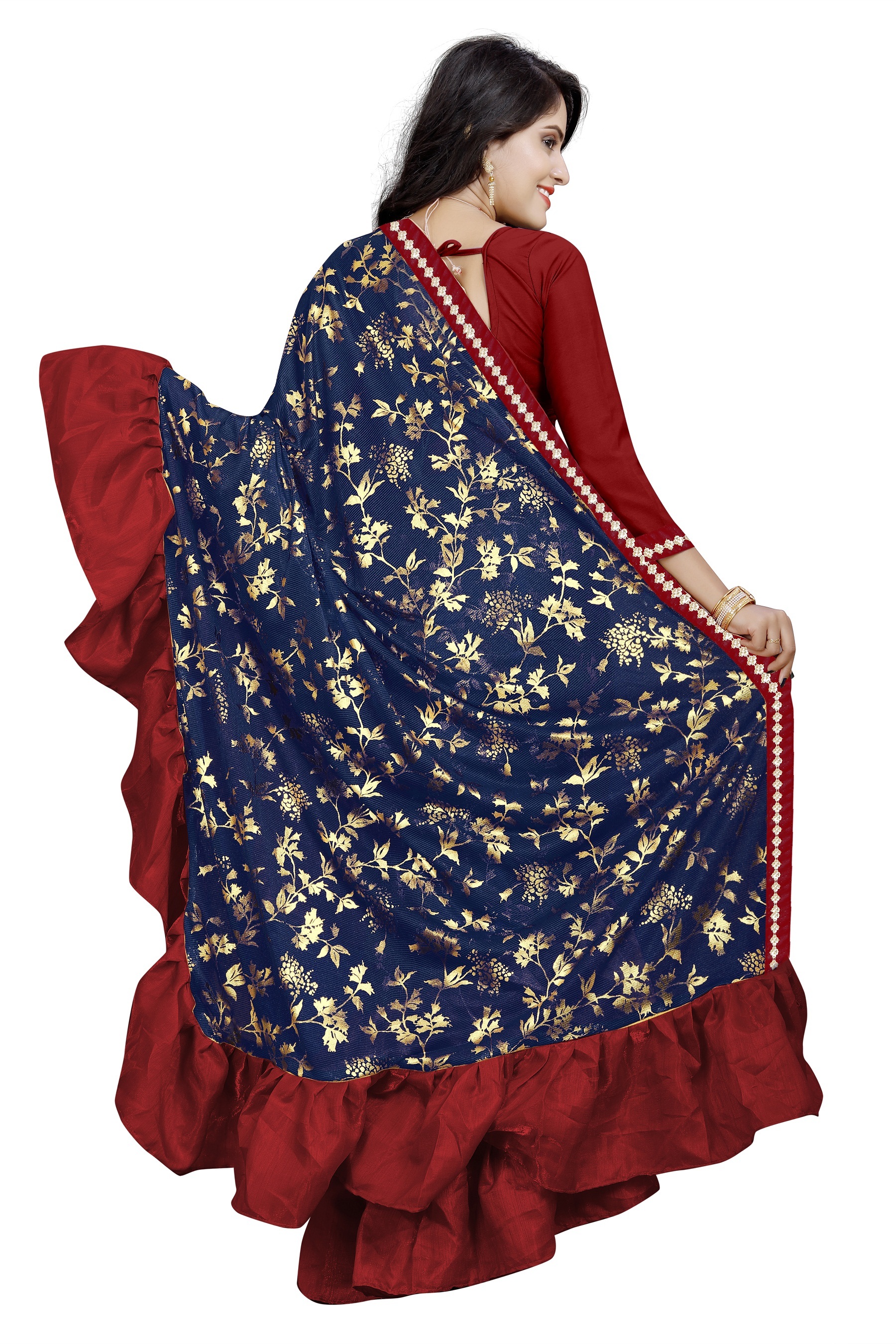Navy Blue Silk Saree