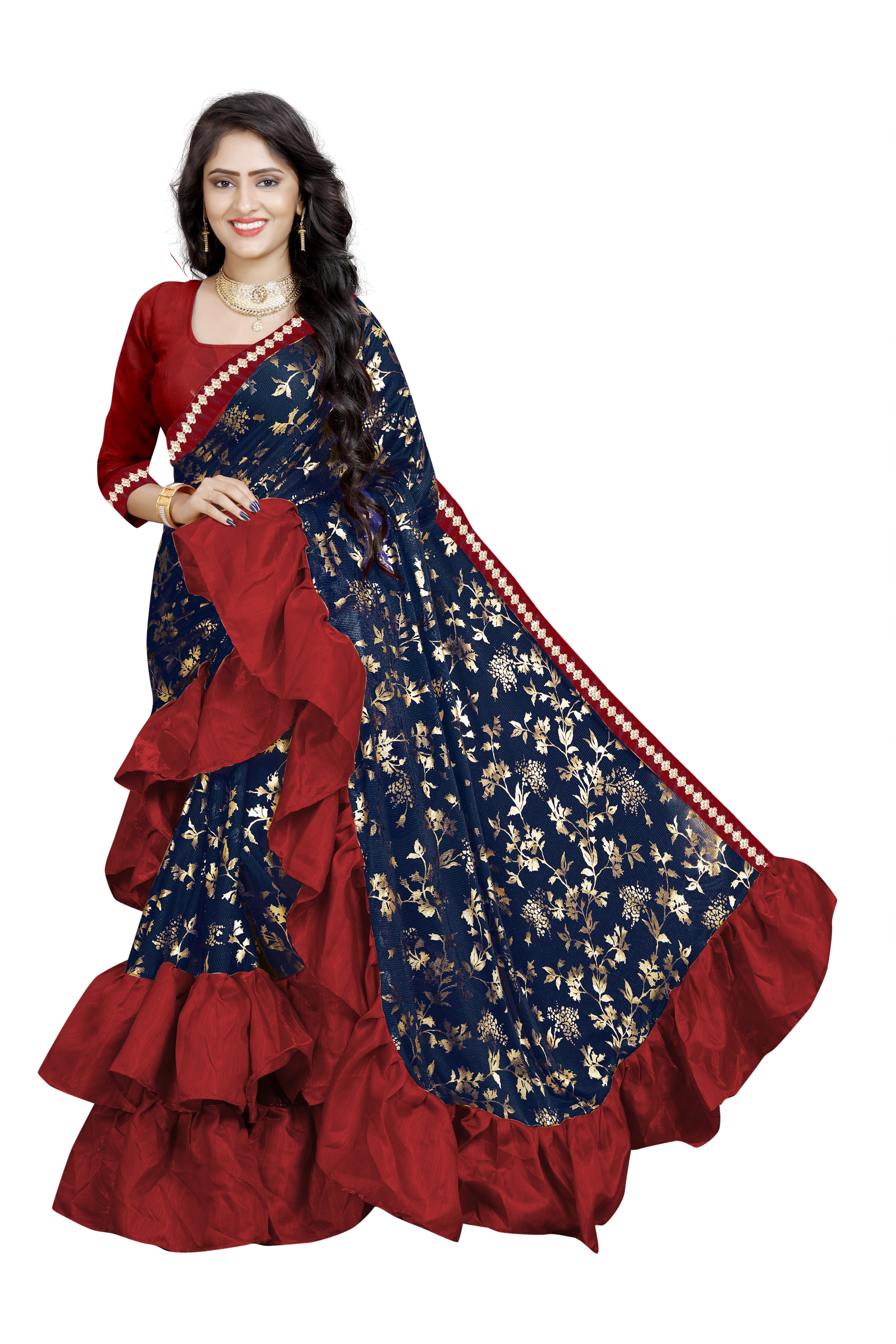 Navy Blue Silk Saree