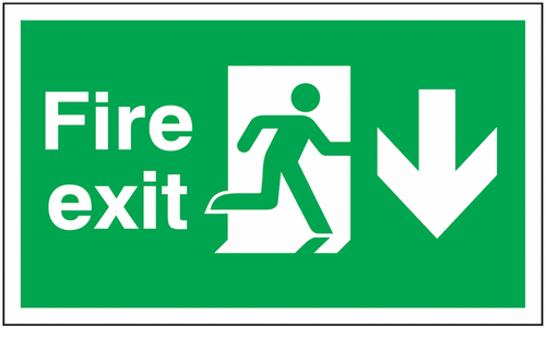 Fire Exit Signage - Vinyl & Acrylic Material, Green Color, Rectangular Shape | Wall Mount, Photoluminescent & Led Illumination, 8-hour Battery Backup For Emergency Use