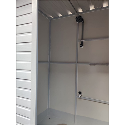 FRP Portable Toilet - White FRP Material, Dimensions Not Specified, Swing Door with Plastic/FRP Door, No Windows | Portable Use, Durable Design