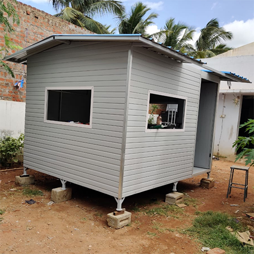 FRP Portable Security Cabin - FRP Material, Approx. 10x7 ft, Gray Color | Single Door, Earthquake Resistant, High Wind Resistance, Sliding Windows