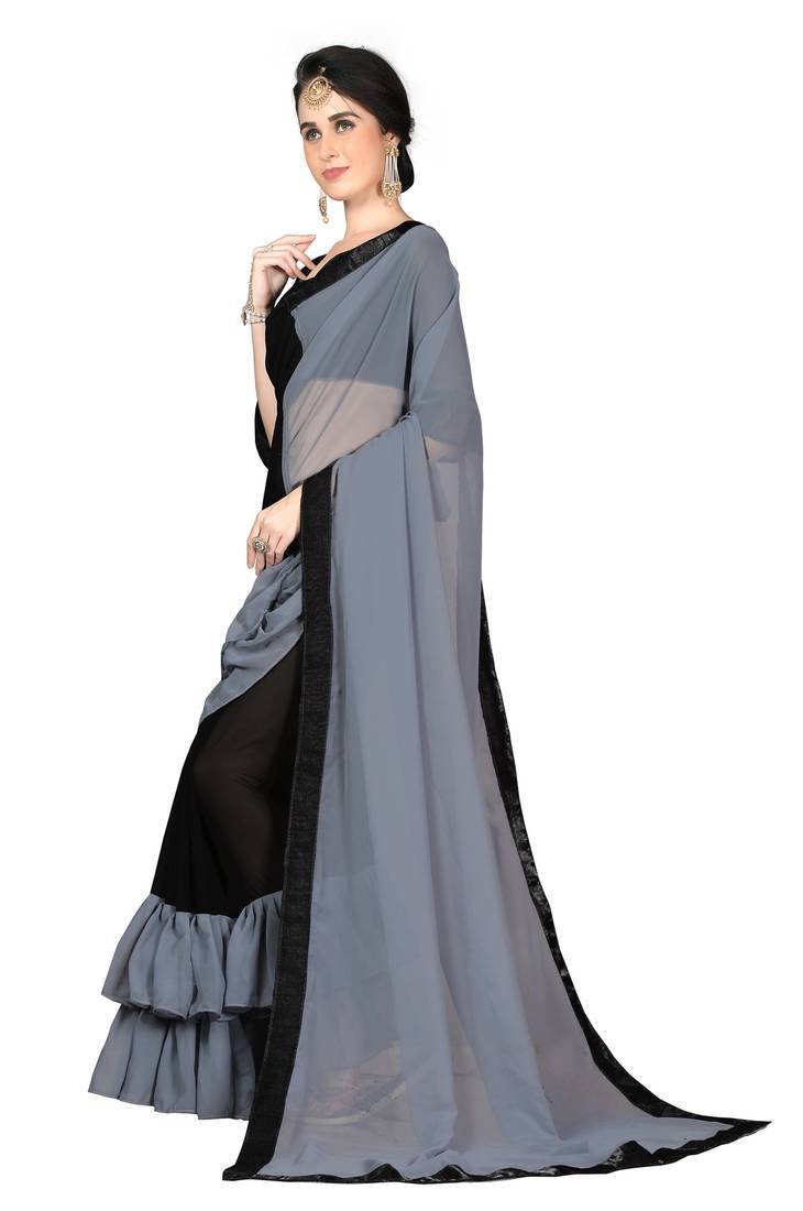 Grey Silk Saree
