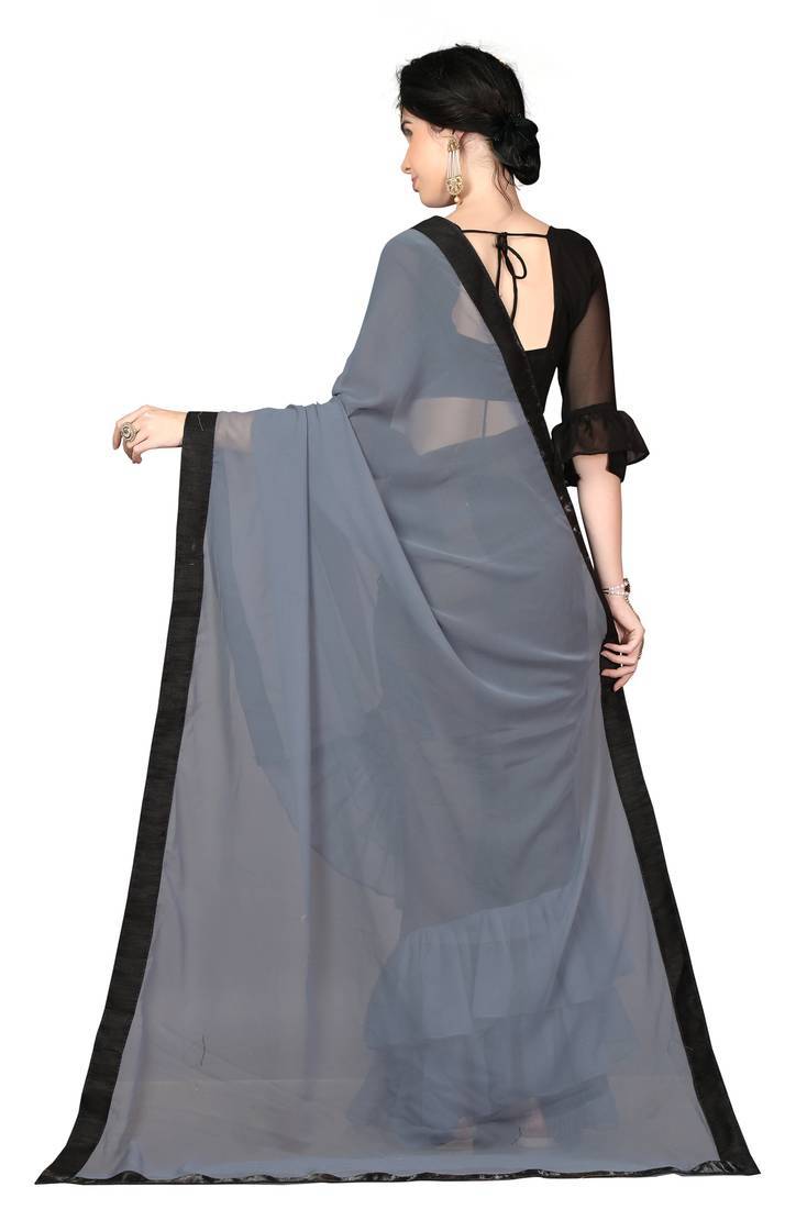 Grey Silk Saree
