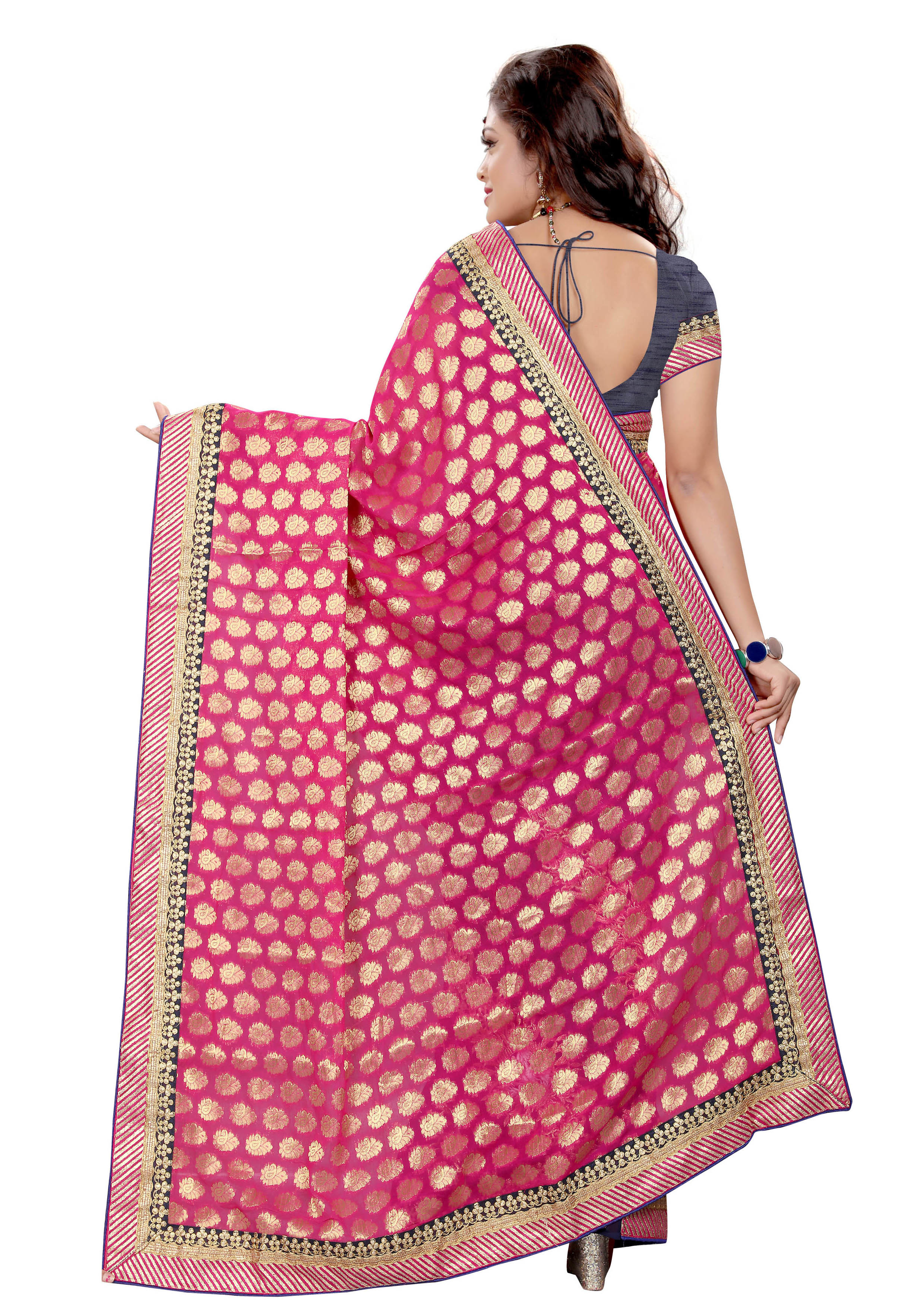 Pink Silk Saree