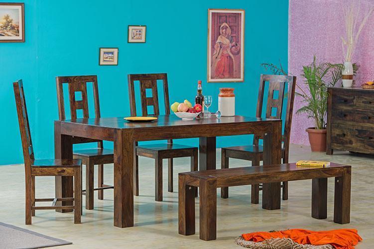 Solid Wood Dining Table Set Snazzy No Assembly Required
