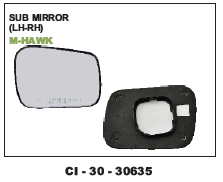 Sub Mirror M-Hawk (Cinew) - 4 Wheeler Compatible, Warranty Included | Durable Build for Enhanced Visibility and Performance