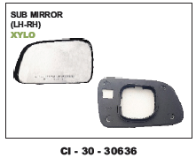 Sub Mirror Xylo - Durable ABS Material , 4 Wheeler Compatible with Warranty Included