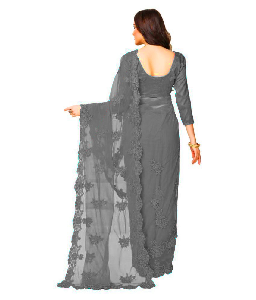 Grey Silk Saree