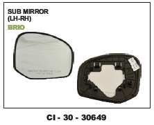 Sub Mirror Brio - 4 Wheeler Compatibility | Warranty Included, Reliable Performance & Enhanced Safety Features