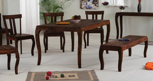 American Style Solid Wood Dining Table Set Swirler