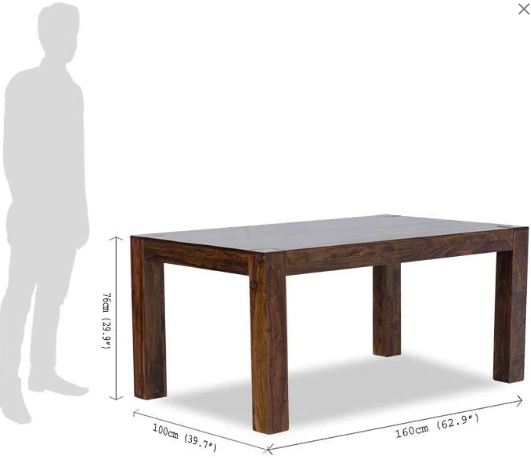 Majesty Wooden Dining Table Set - 6 Seater Solid Rosewood, 63x35x30 Inches | Modern Eco-friendly Design, Durable Finish, Easy To Clean