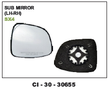 Sub Mirror Sx4 - 4 Wheeler Application | Warranty Included, Durable Design for Enhanced Vehicle Safety and Visibility