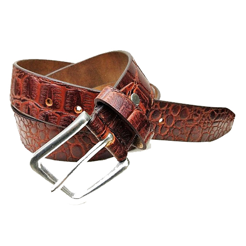 क्रोको सिंगल लेयर हाई क्वालिटी लेदर बेल्ट पुरुषों और महिलाओं के लिए