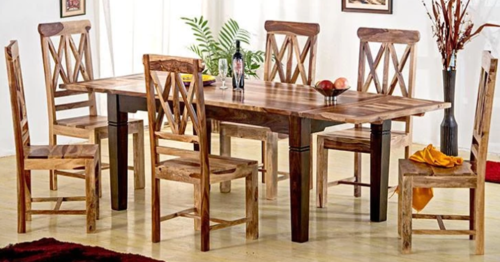 American Style Solid Wood Dining Table Set Extendable Monarch