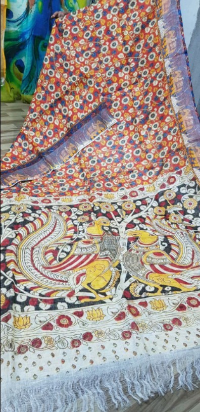 Silk Linen Digital Printed Sarees