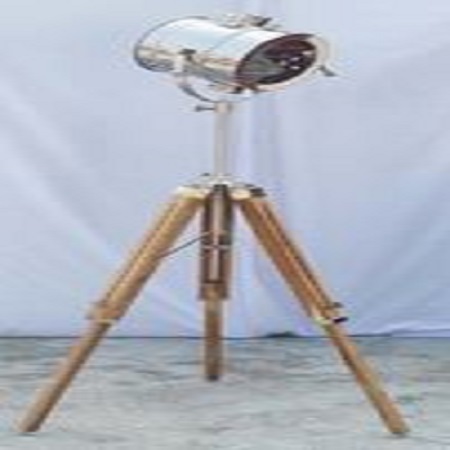 Chrome & Black Tripod With Lights