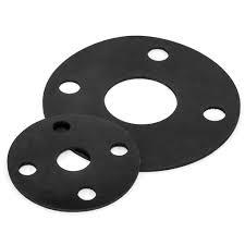 Flange Gasket - Rubber, 100mm Diameter, 3mm Thickness, Black Color | 6 Bolt Holes, -20°c To 100°c Temperature Range, 10 Bar Pressure Rating