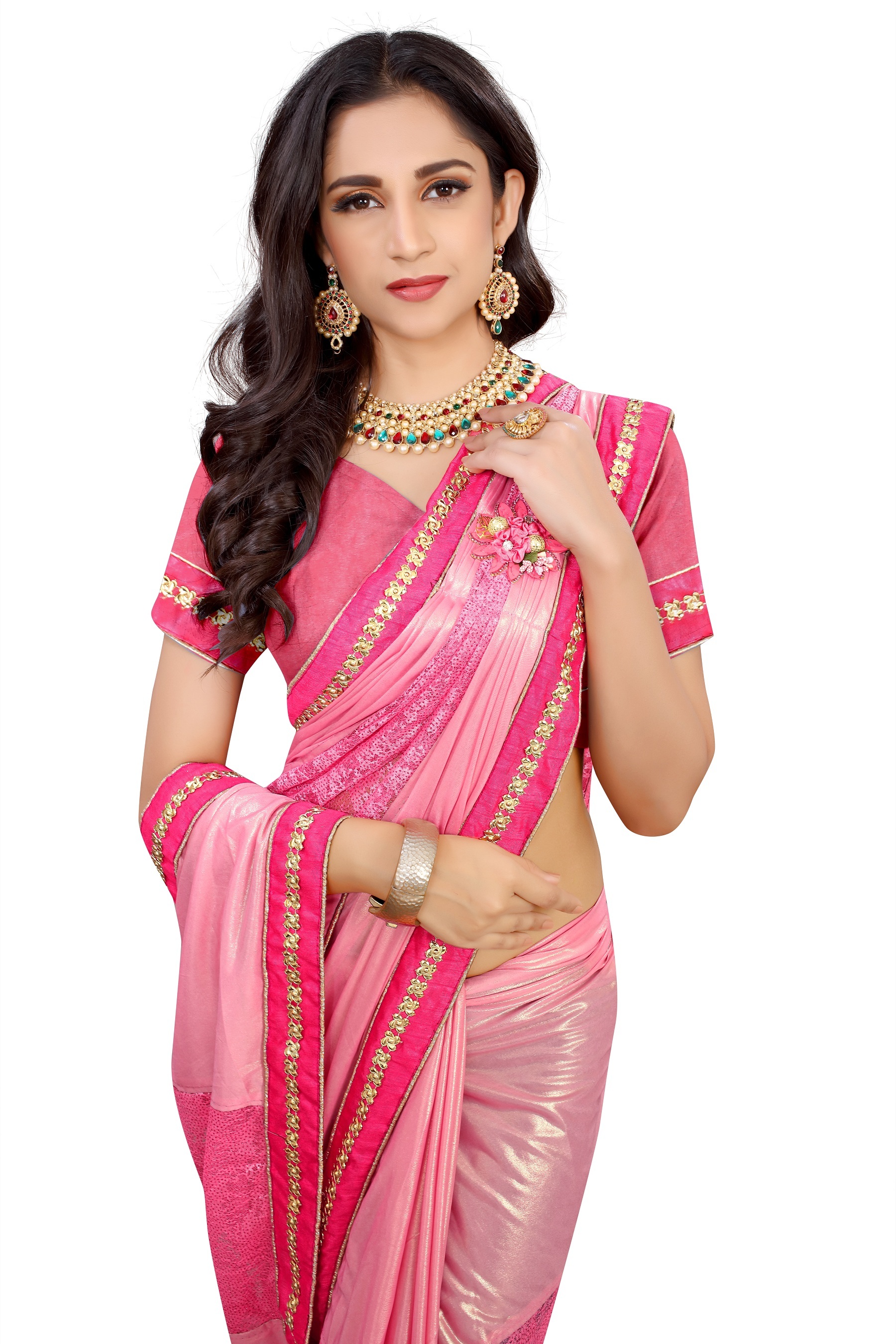 Pink Silk Saree
