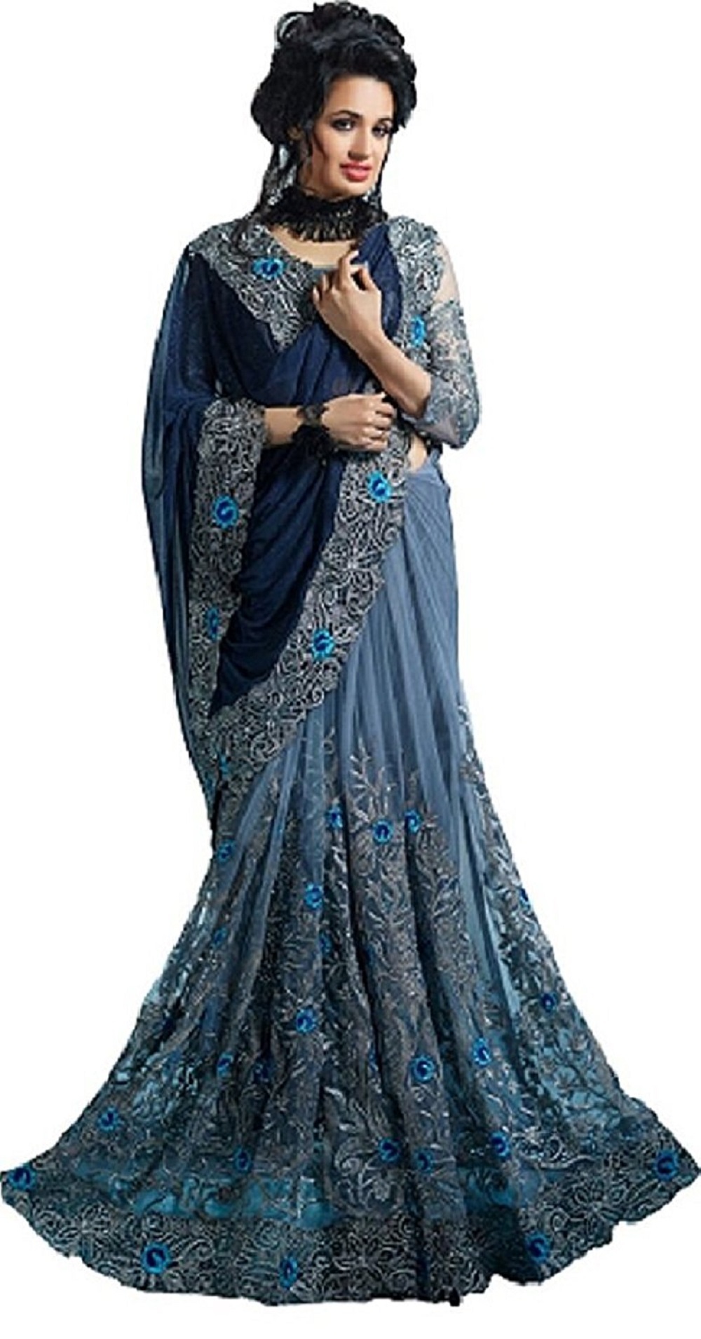 Grey Silk Saree
