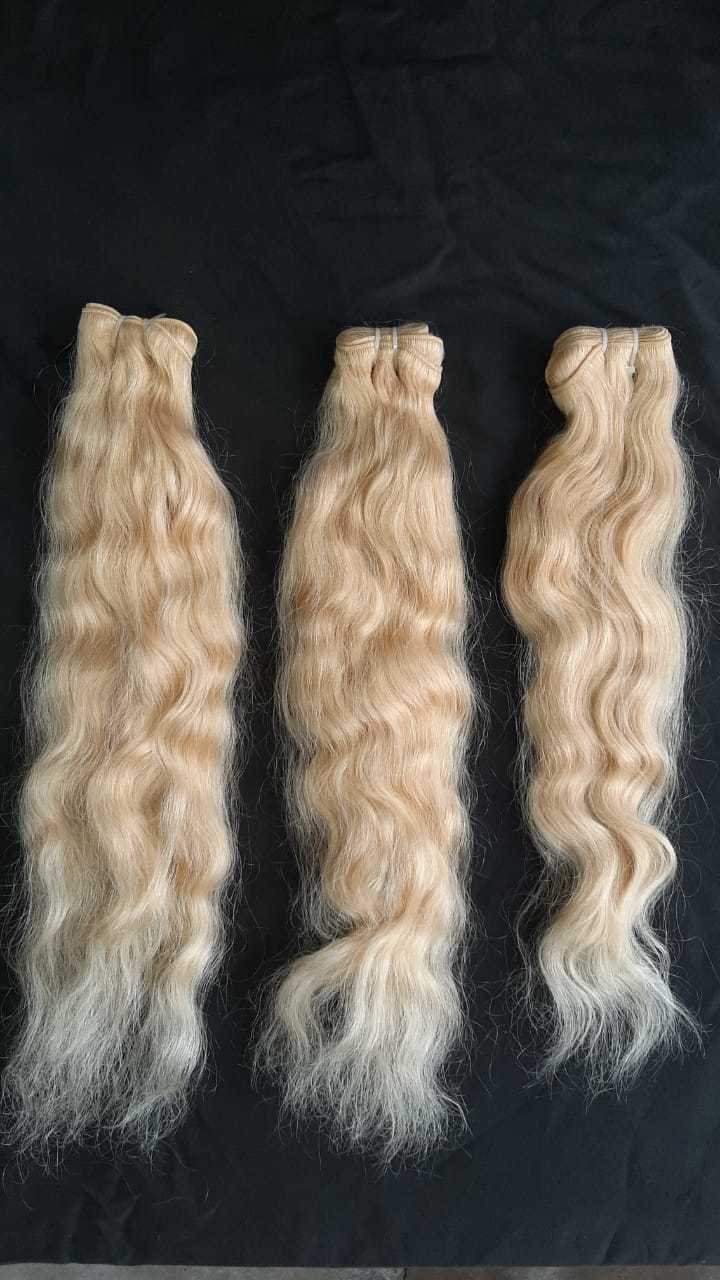 Wavy Blonde Indian Hair Used By: Girls