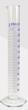 Measuring Cylinder "B" With Pour-out & Round Glass Base 250ml