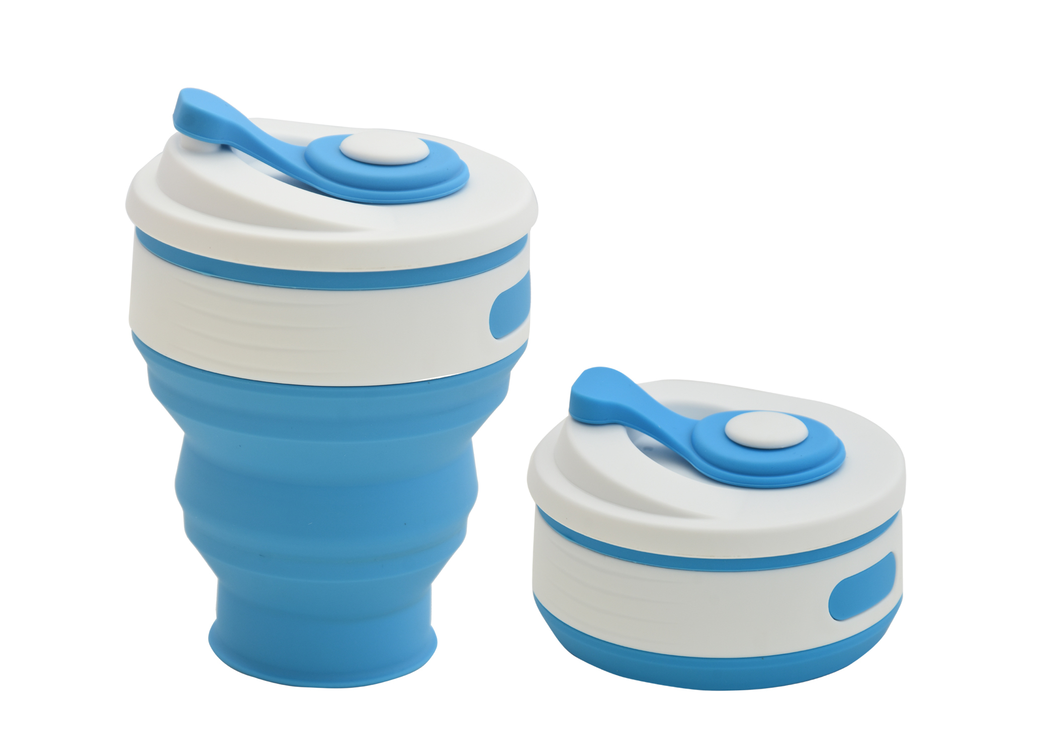 Silicone Collapsible Coffee Mug - 300ml, Orange And Blue | Food Grade Bpa-free, Heat Insulation For Hot Drinks, Safe For All Ages