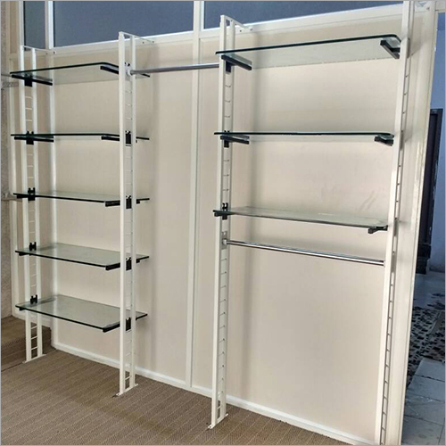 आसानी से एडजस्टेबल और मूवेबल पिलर रैक ग्लास शेल्विंग रैक