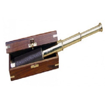 Brass Telescope - Handmade Brass & Wood, Nautical Theme | Attractive Design, Elegant Look, Ideal For Home Decoration & Showcase Decor
