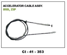 Accelerator Cable Assy Iris, Zip (cinew) - 4 Wheeler Compatibility, Warranty Included | Durable Design for Reliable Performance