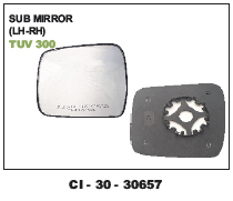 Sub Mirror TUV 300 LH/RH - 4 Wheeler | Warranty Included, Enhanced Visibility and Durability for Optimal Performance