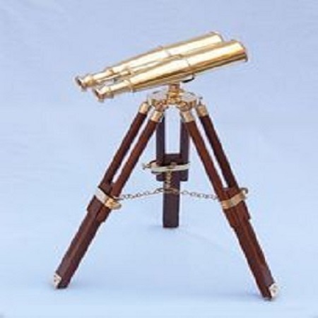 Attractive Design Vintage Brass Double Barrel Telescope - Brass Shiny Polished