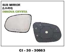 Sub Mirror Innova, Crysta - 4 Wheeler Vehicle | Warranty Included, Enhanced Visibility and Navigation Support