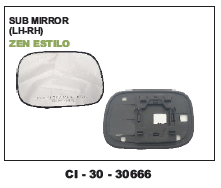 Sub Mirror Zen - 4 Wheeler Design | Warranty Included, Enhanced Visibility & Sleek Aesthetic