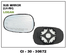 Sub Mirror Logan - Durable Mirror Assembly for 4-Wheelers | Warranty Included, Perfect Fit for Enhanced Visibility