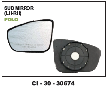 Sub Mirror Polo - 4-Wheeler Accessory | Warranty Included, Enhances Vehicle Aesthetics and Functionality