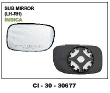 Sub Mirror Indica - Durable Material, Fits 4-Wheelers | Warranty Included for Reliable Performance and Enhanced Visibility