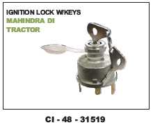Ignition Lock W/Keys Mahindra Tractor (Cinew) Vehicle Type: 4 Wheeler