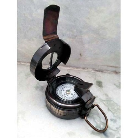 Brass & Wood Box Compass