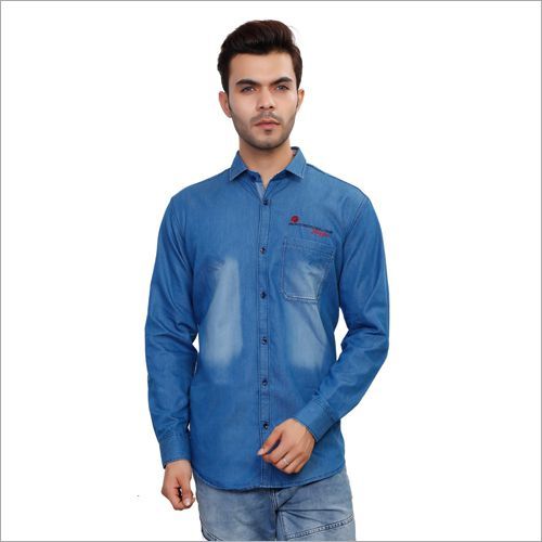 Mens Denim Shirts - Denim Material, Medium To Xl Sizes, Plain Dyed Blue | Full Sleeves Casual Wear For All Seasons