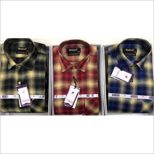 Cotton Check Shirts Collar Style: Straight