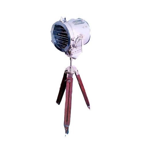 Chrome Plated Black Wooden Tripod Spot Light