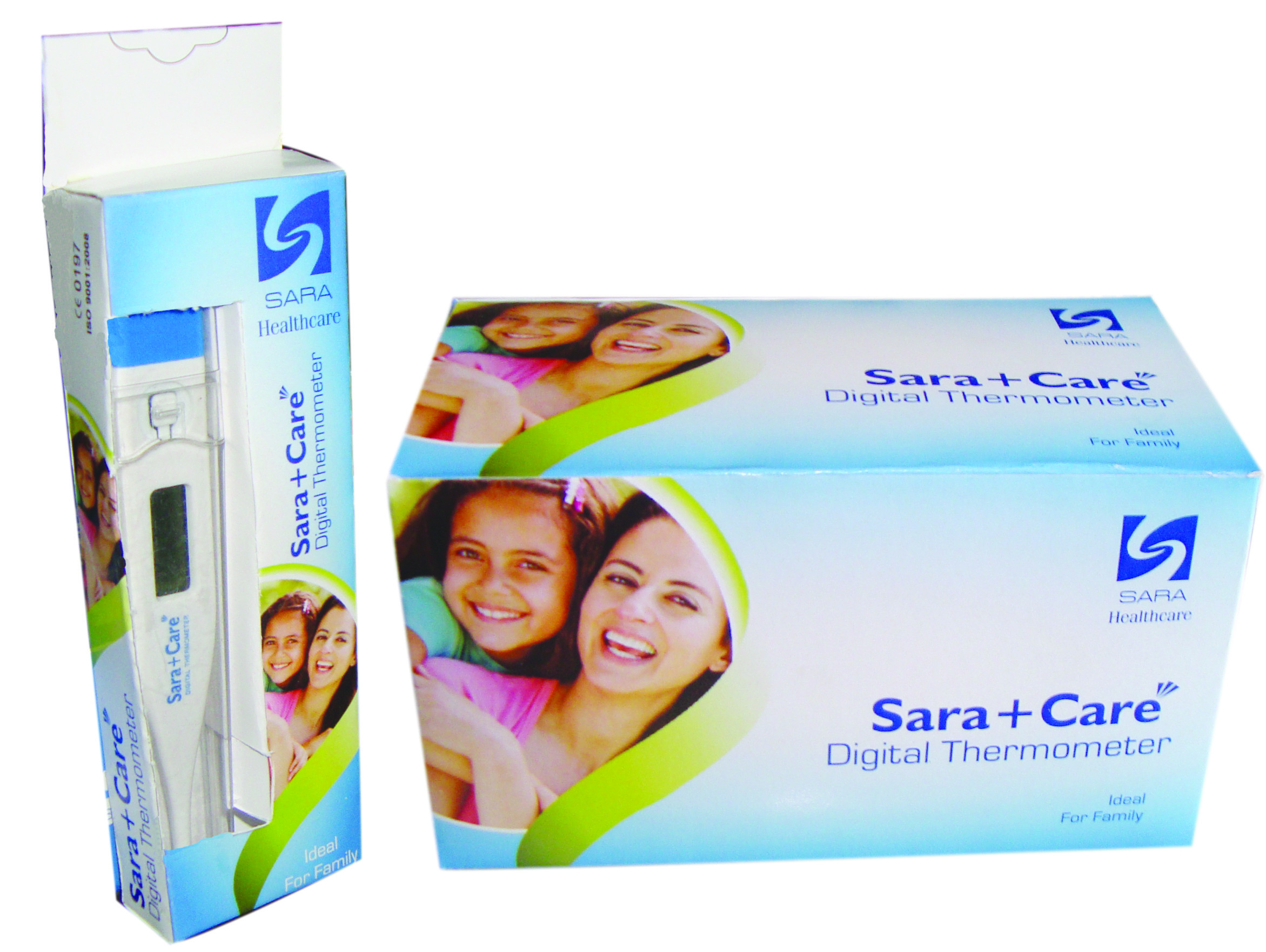 Digital Thermometer - Plastic, Jumbo Display For Easy Reading , Waterproof, Auto Shut-off With Memory For Family Use