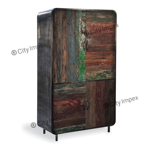 मेटल एंटीक रिक्लेम्ड वॉर्डरोब