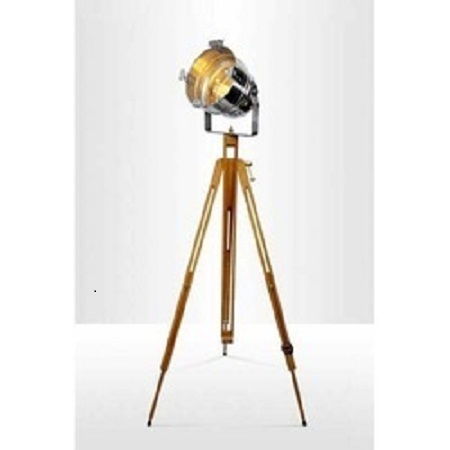 Brass & Brown Tripod With Spot Lights