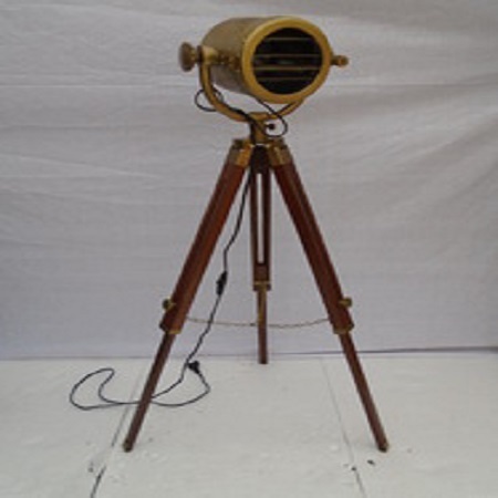 Brown Wood Tripod Floor Lamp - Use With Shade Lampshade